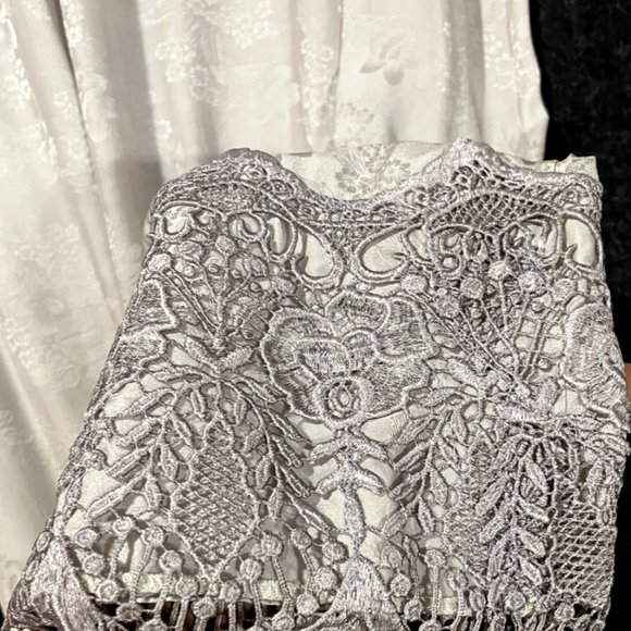 PAT DAHNKE Wisteria Silk Queen Isabel Top & Tea Length Skirt Taupe Large NWT - Picture 5 of 15